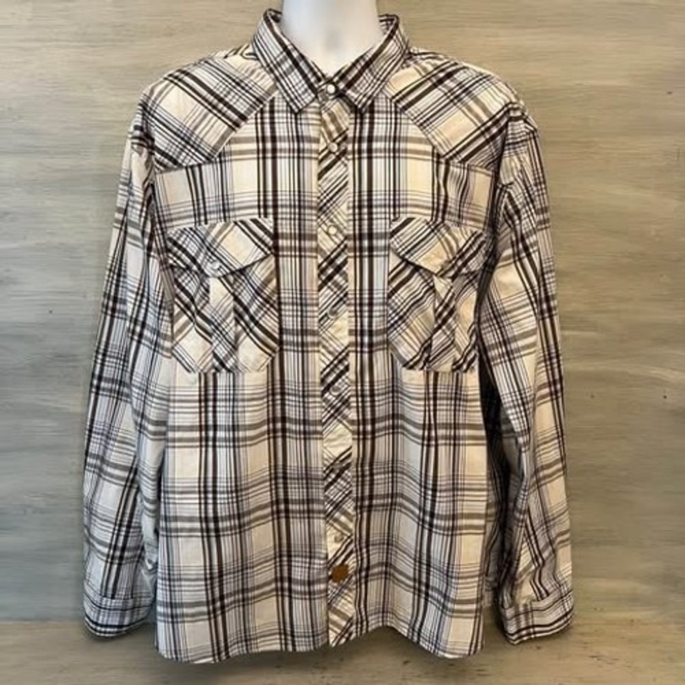 Designed by Dubnik Customized Version 55% Cotton Plaid Button Down Shirt 2XL GC